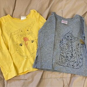 Hanna Andersson Yellow and Gray Long Sleeve Tees